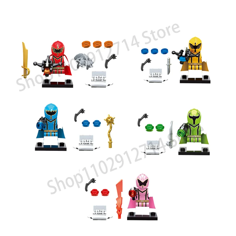 Model Kit Power Rangers - 5개/세트 파워 애니메이션 레인저스 빌딩 블록