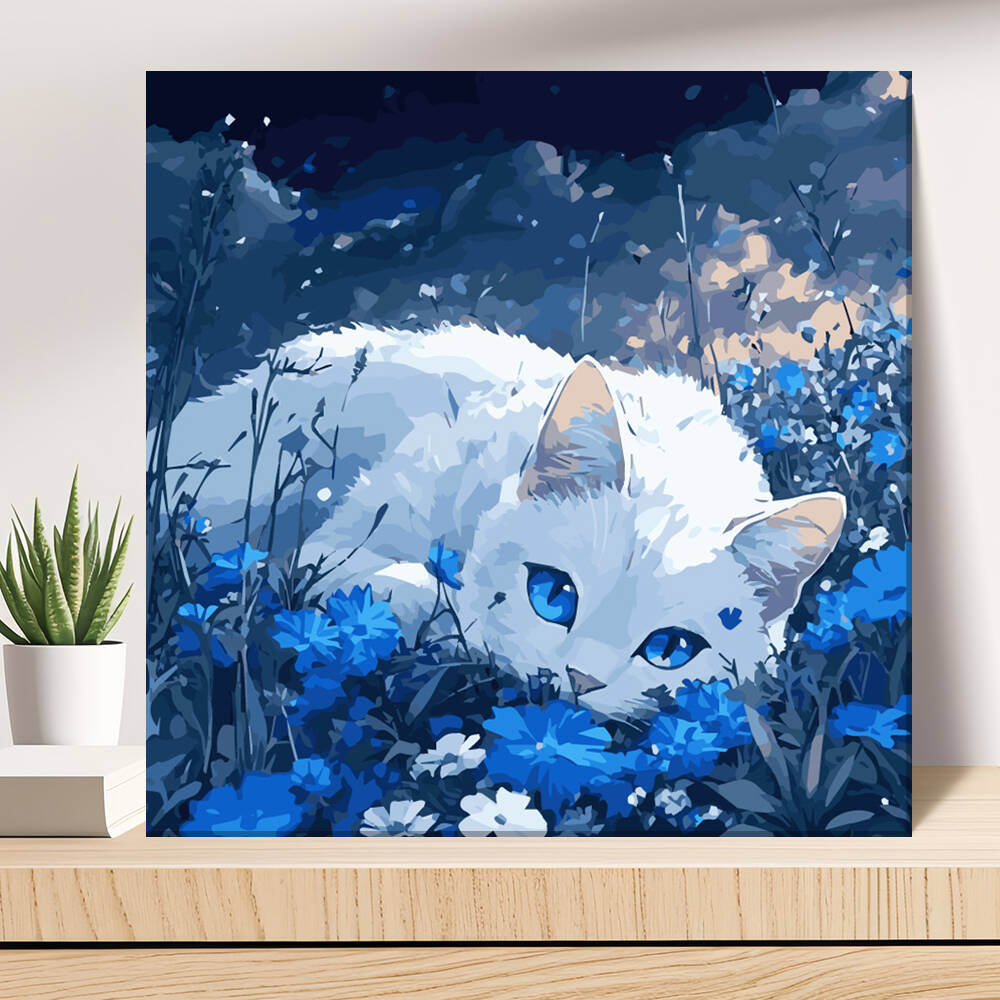 Model Kit Acrylic Paint - 숫자로 DIY 그림 고양이 동물 디지털