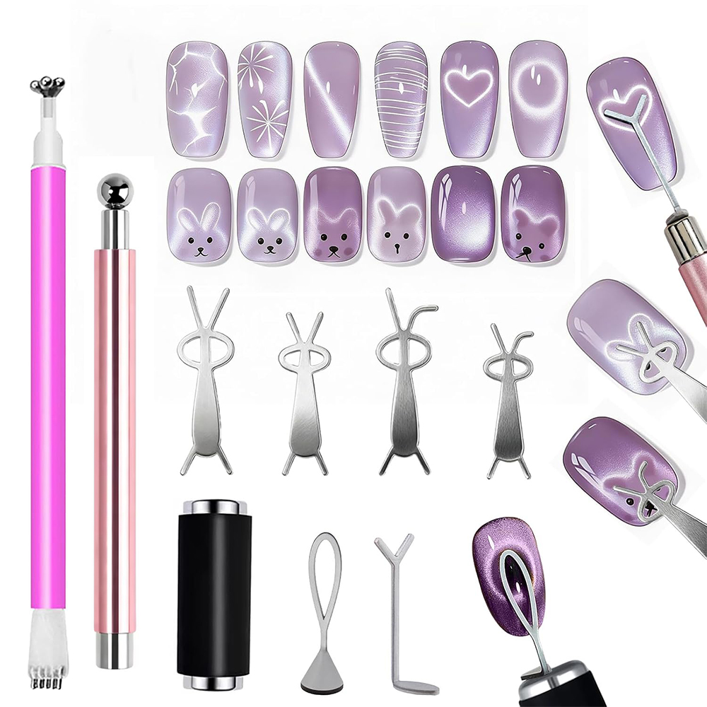 Sanding Stick Set - 10개 고양이 눈 네일 자석 세트,