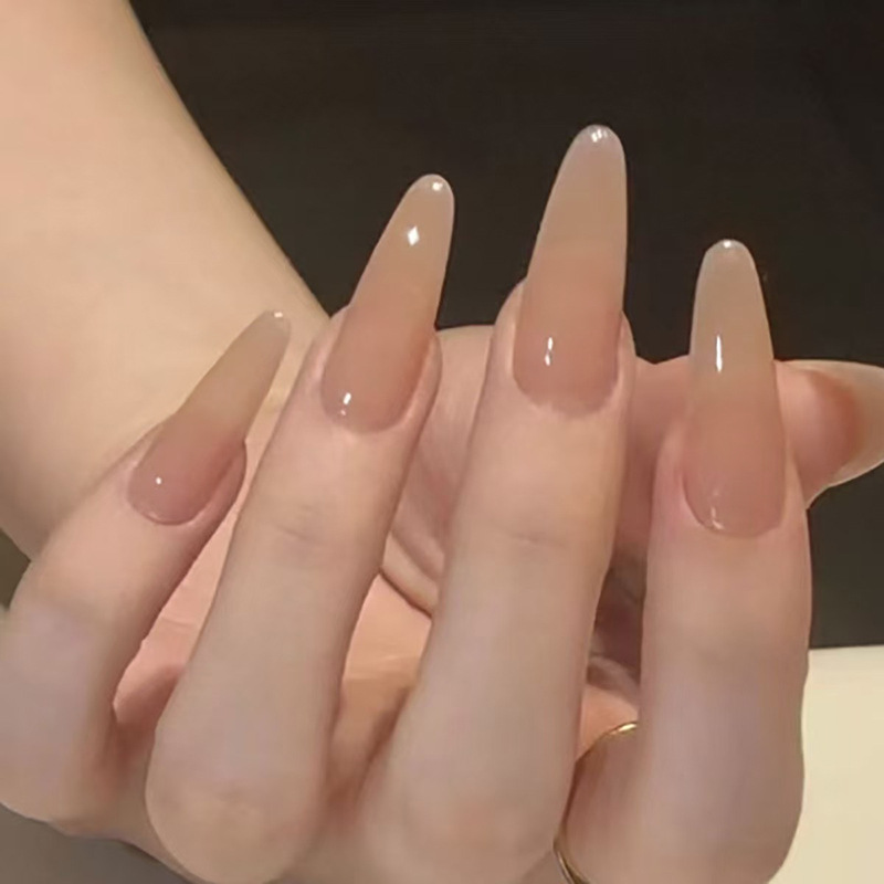 Sanding Stick Set - 24개 누드 심플 인조 손톱(스티키 탭
