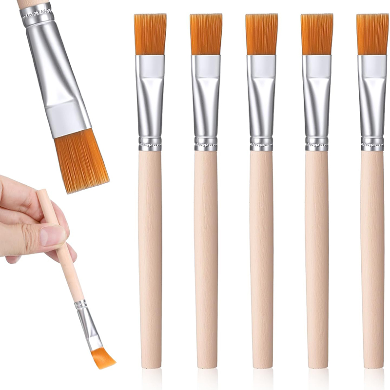 Model Kit Acrylic Paint - 5Pcs 나무 손잡이 작은 페인트 브러쉬