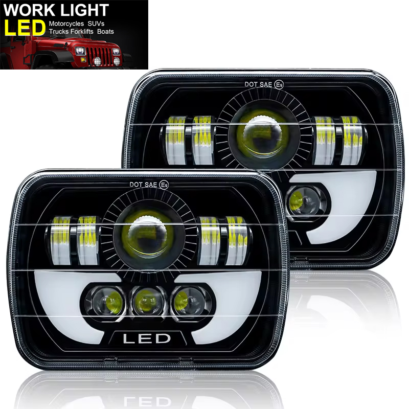 Model Kit Jeep - 7인치 H4 LED 라이트 (지프 랭글러,