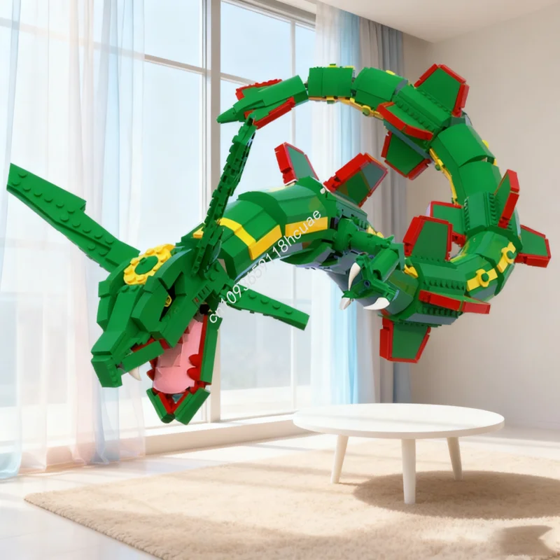 Model Kit Rayquaza - 1417pcs MOC 포켓몬 레이쿠자 크리에이터 모델