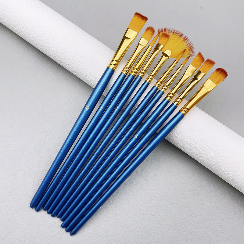 10 개/대 나일론 머리 나무 손잡이 수채화 페인트 브 - Model Kit Acrylic Paint 리뷰 및 가격