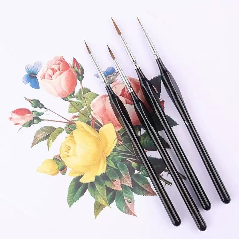 11PCS 블랙 세이블 헤어 파인 페인트 브러쉬 세트  - Model Kit Acrylic Paint 리뷰 및 가격