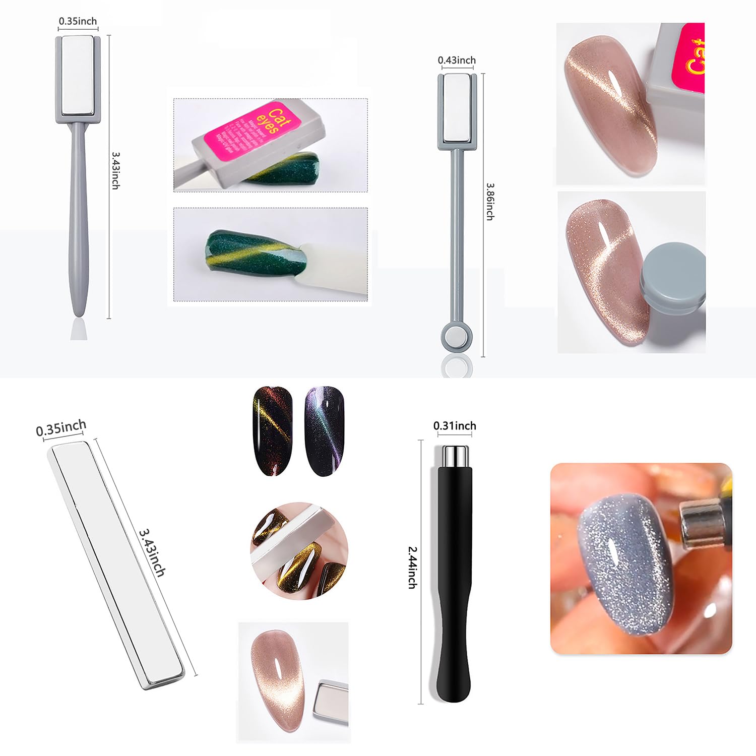 10개 고양이 눈 자석 세트 네일 아트 3D 효과 마그 - Sanding Stick Set 리뷰 및 가격