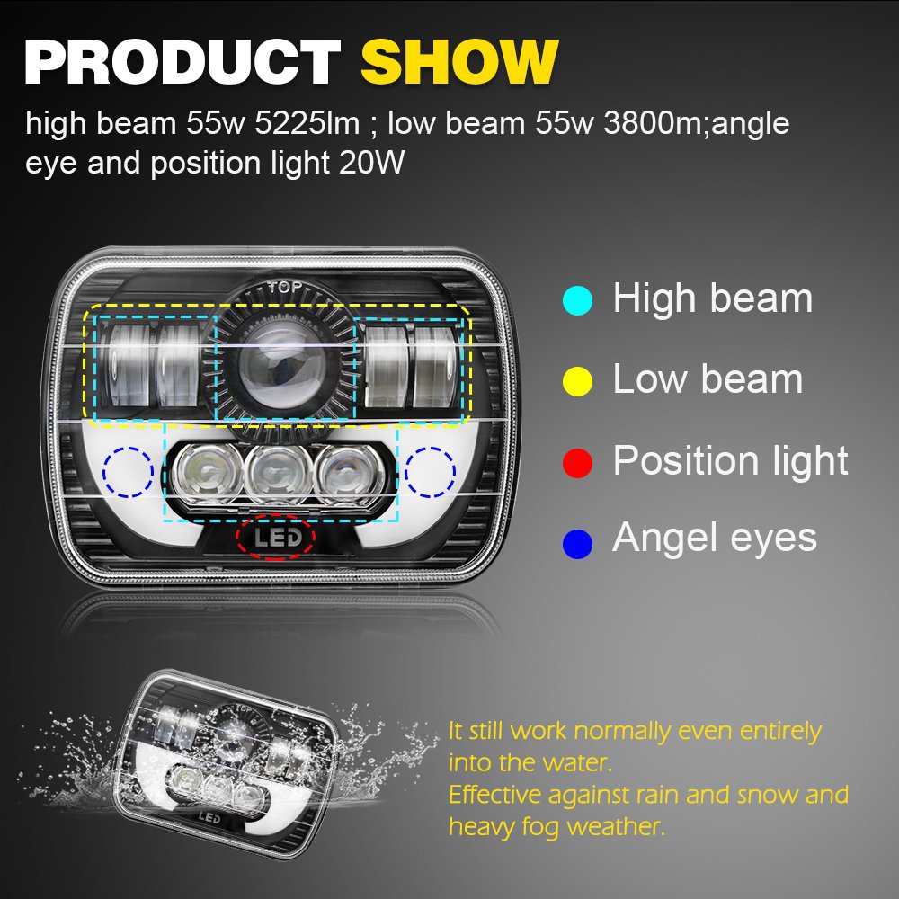 7인치 H4 LED 라이트 (지프 랭글러, 토요타, 닛 - Model Kit Jeep 리뷰 및 가격